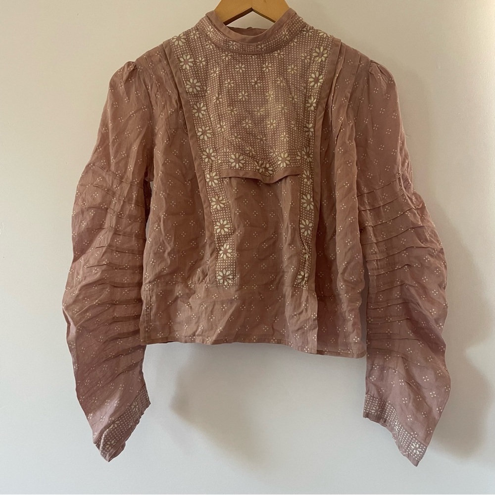 Doen Dusty Pink Blouse with Intricate Detailing